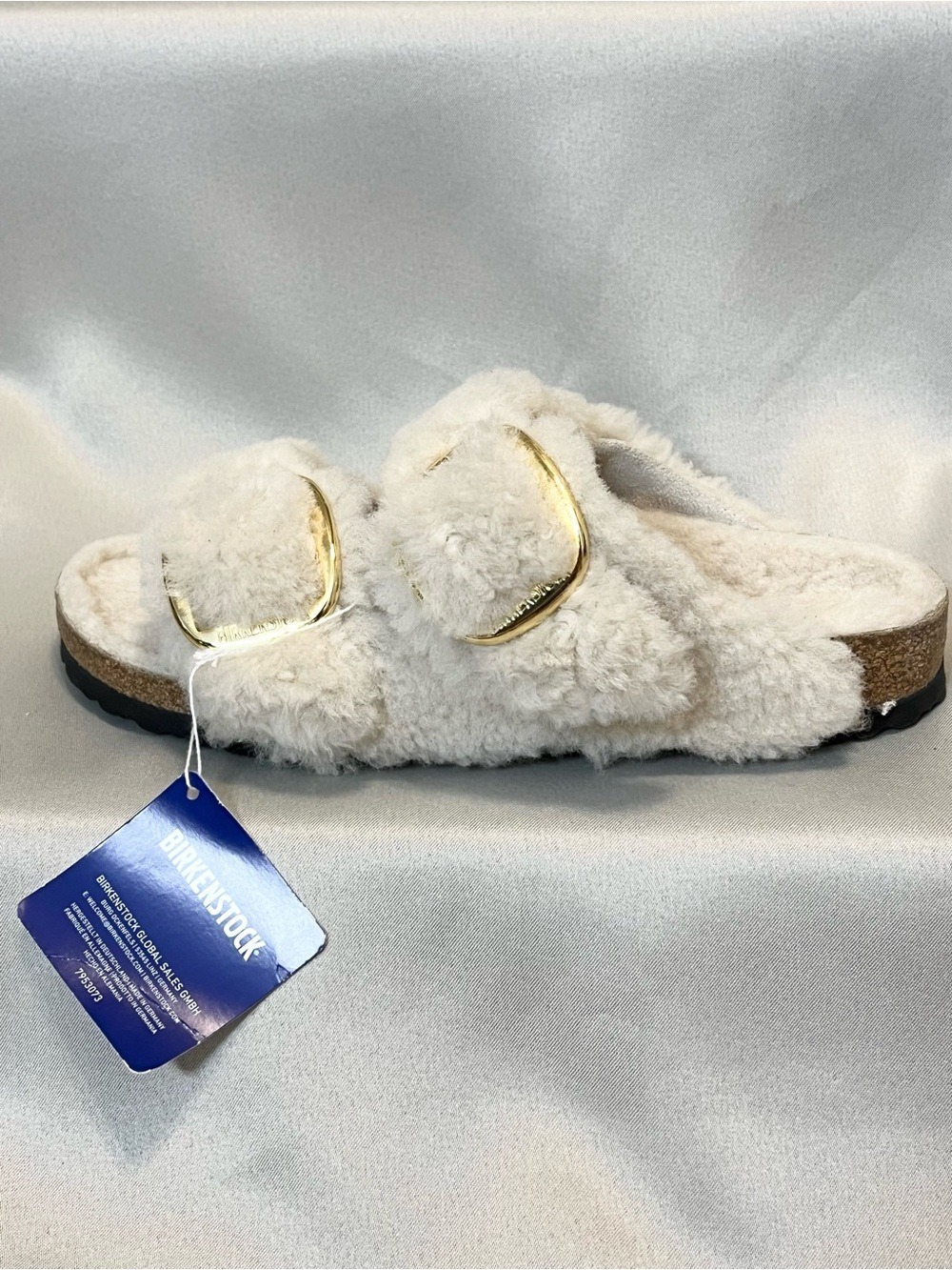 Birkenstock Arizona Big Buckle Shearling Teddy Eggshell EU 41 US 10-10.5 NWT - Picture 8 of 8